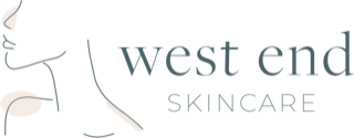 "West End Skincare logo with abstract face outline"